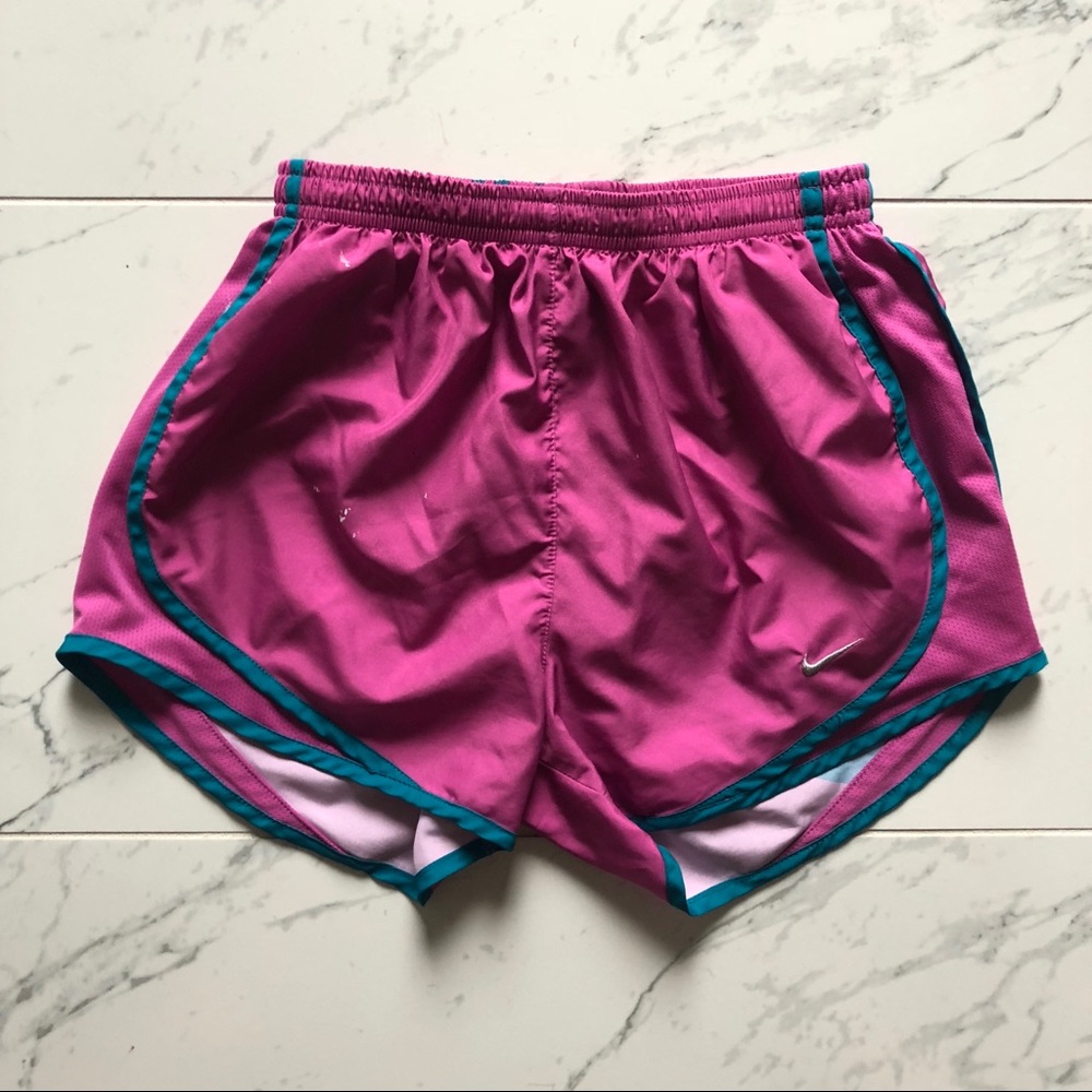 NIKE Pink & Turquoise Running Shorts (XS)